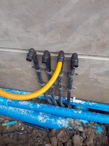 รายละเอียดจุดเชื่อมต่อระบบท่อกำจัดปลวกในระหว่างก่อสร้าง